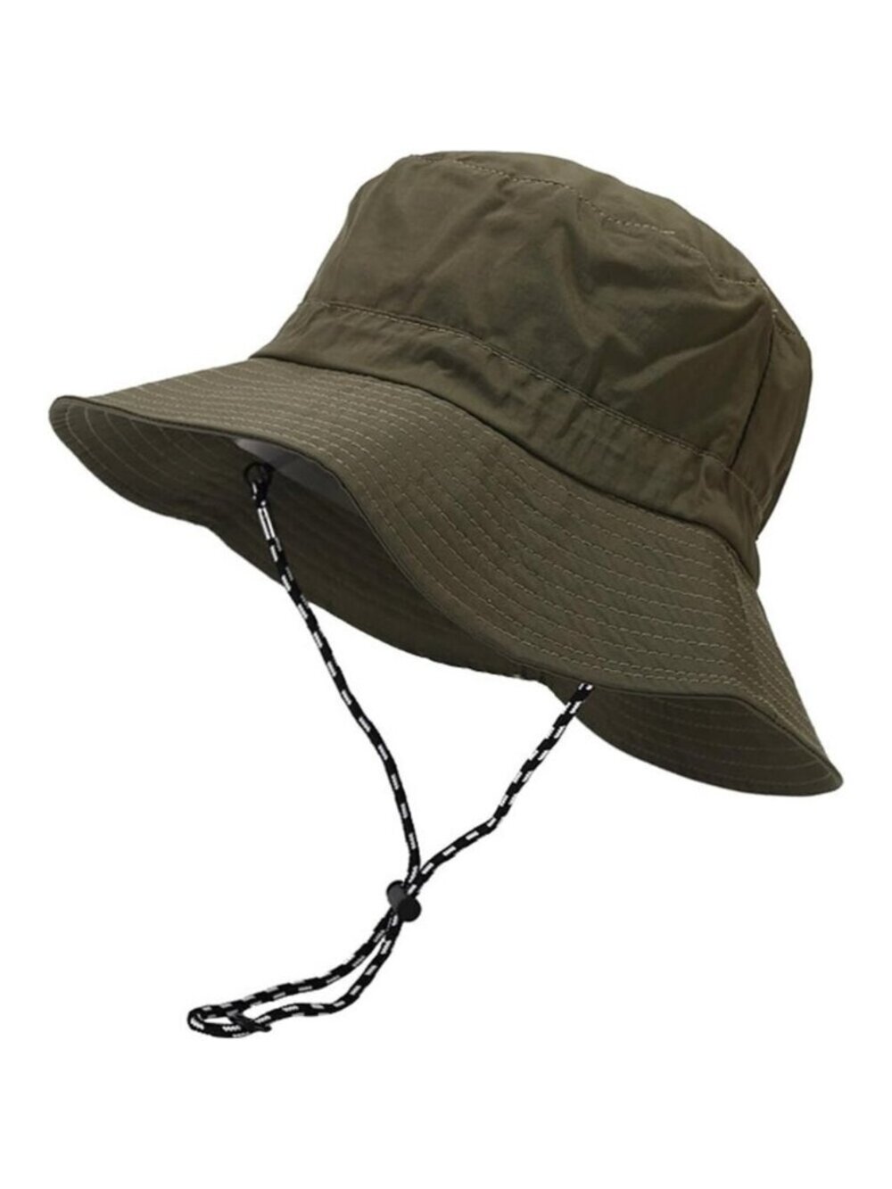 Unisex Army Green Wide Brim Water-resistant With Chin Strap Classic Bucket Hat